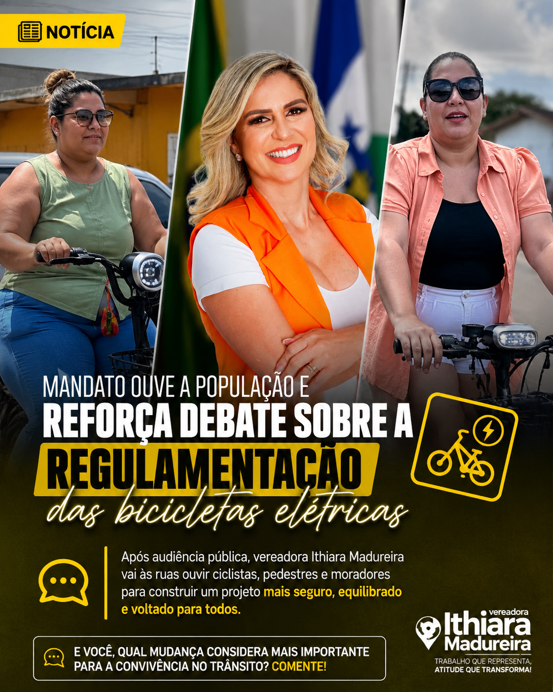 Mandato vai às ruas ouvir a população e reforça debate sobre a regulamentação das bicicletas elétricas e veículos autopropelidos em Santana